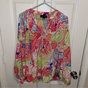 Coastal Long Sleeve Blouse - Similar Style as Lilly Pulitzer Elsa